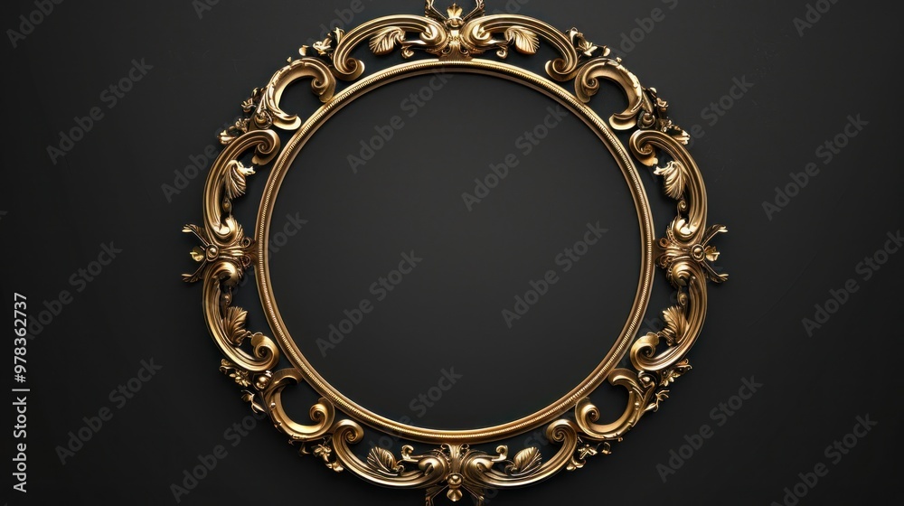 Elegant gold ornament frame, gold rim, luxury elements Elegant retro antique decorative flowers