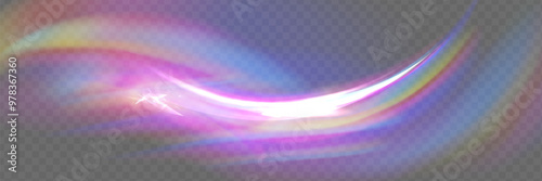Crystal rays of light, prism refraction, lens flare, crystal glass reflection effect. Prism vector, realistic light leak effect with spectral flare.