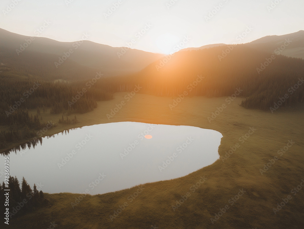 Obraz premium sunrise over the lake