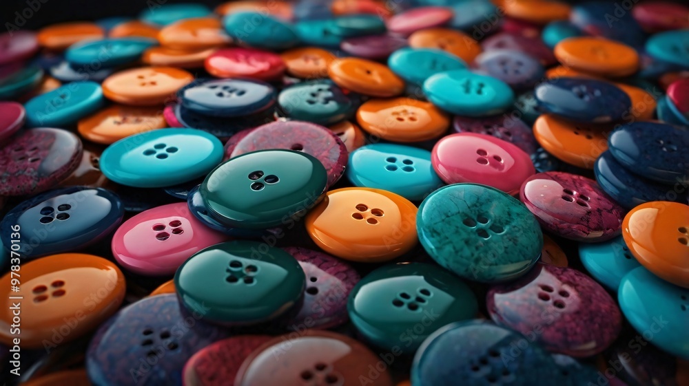 Colorful collection of buttons scattered on a flat surface showcasing a variety of shapes and vibrant hues during daylight Colorful collection of buttons scattered on a flat surface showcasing a variety of shapes and vibrant hues during daylight