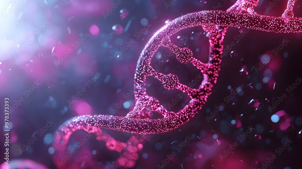 Glowing Genetic Data Visualization with Futuristic DNA Helix Biotech Concept Glowing Genetic Data Visualization with Futuristic DNA Helix Biotech Concept
