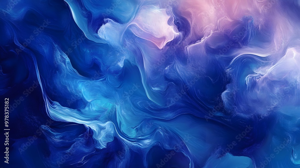 Fototapeta premium Cool-toned abstract art, textured background with smooth flowing forms, high quality, sharp images, modern