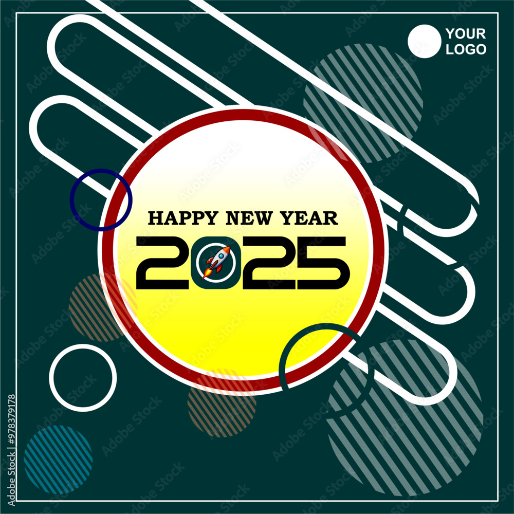 Fototapeta premium happy new year 2025 poster