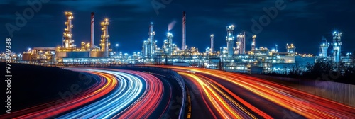 Night view of an industrial...