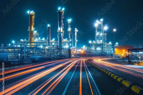 Night view of an industrial...