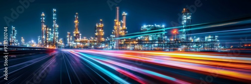 Night view of an industrial...