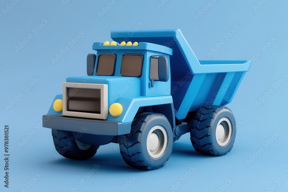 Naklejka premium A blue toy dump truck designed for play and imagination.