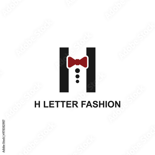 logo tie with letter h vector design fashion man
