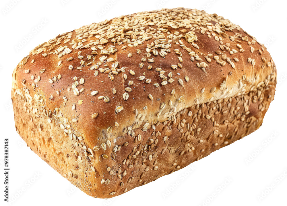Loaf of whole cereal bread isolated on transparent background, top view Loaf of whole cereal bread isolated on transparent background, top view