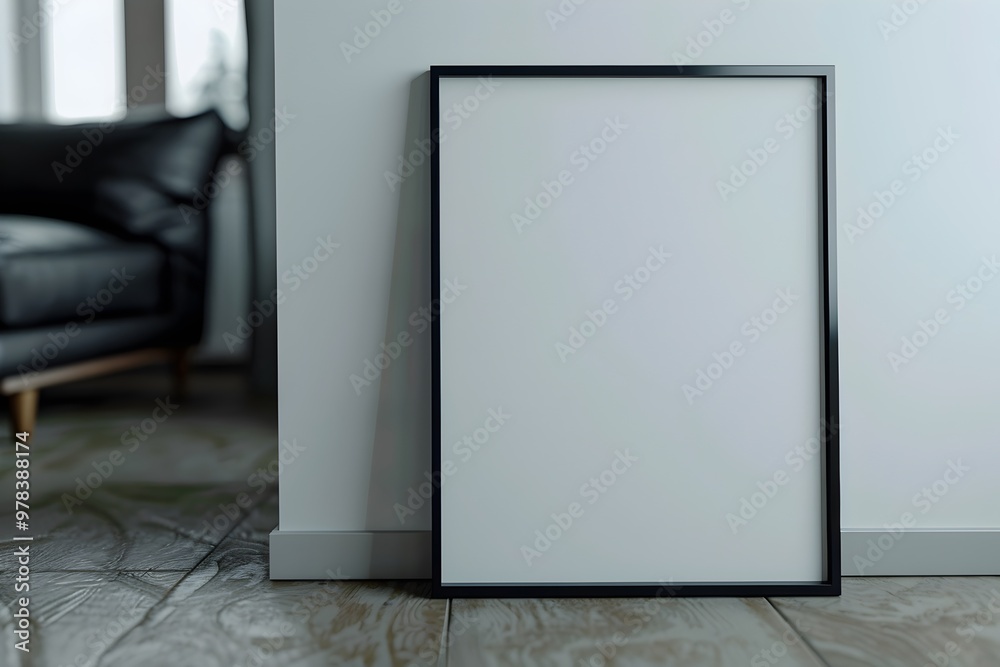 Blank Black frame Mockup up display for painting, minimalistic black and white themed living room, simple, HD, home, aesthetic, poster display, wall Blank Black frame Mockup up display for painting, minimalistic black and white themed living room, simple, HD, home, aesthetic, poster display, wall
