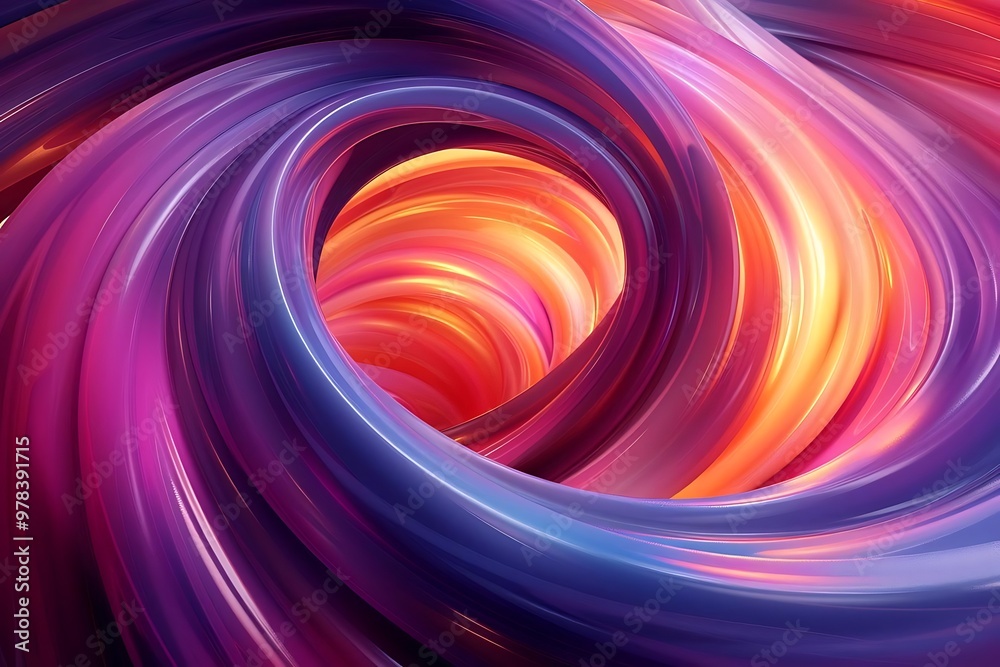 Obraz premium A vibrant swirl of colorful abstract shapes creating a dynamic visual effect.