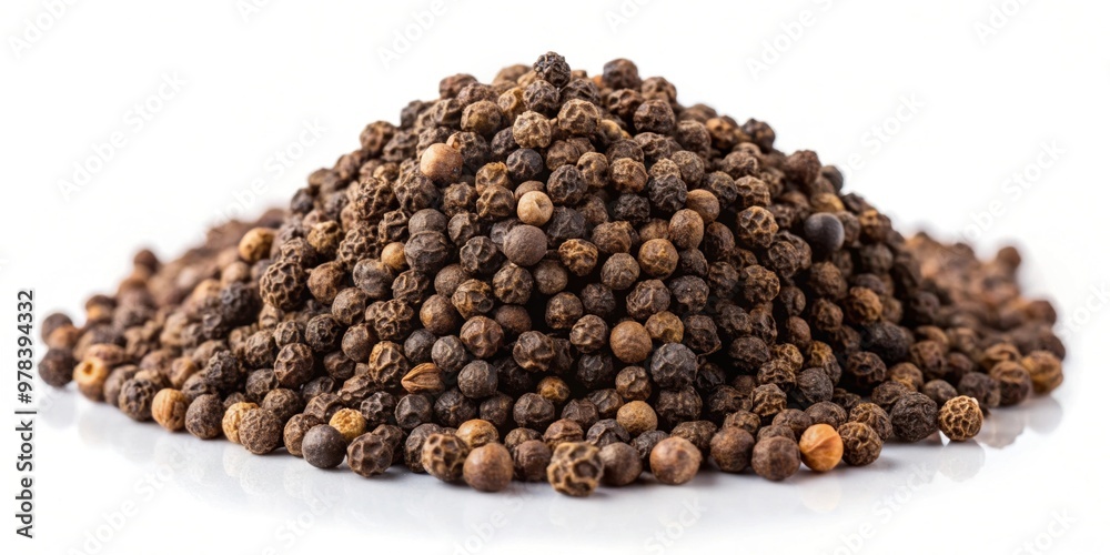 Handful of black pepper seeds isolated on background, black pepper, seeds, spice, cooking, ingredient, seasoning, food Handful of black pepper seeds isolated on background, black pepper, seeds, spice, cooking, ingredient, seasoning, food