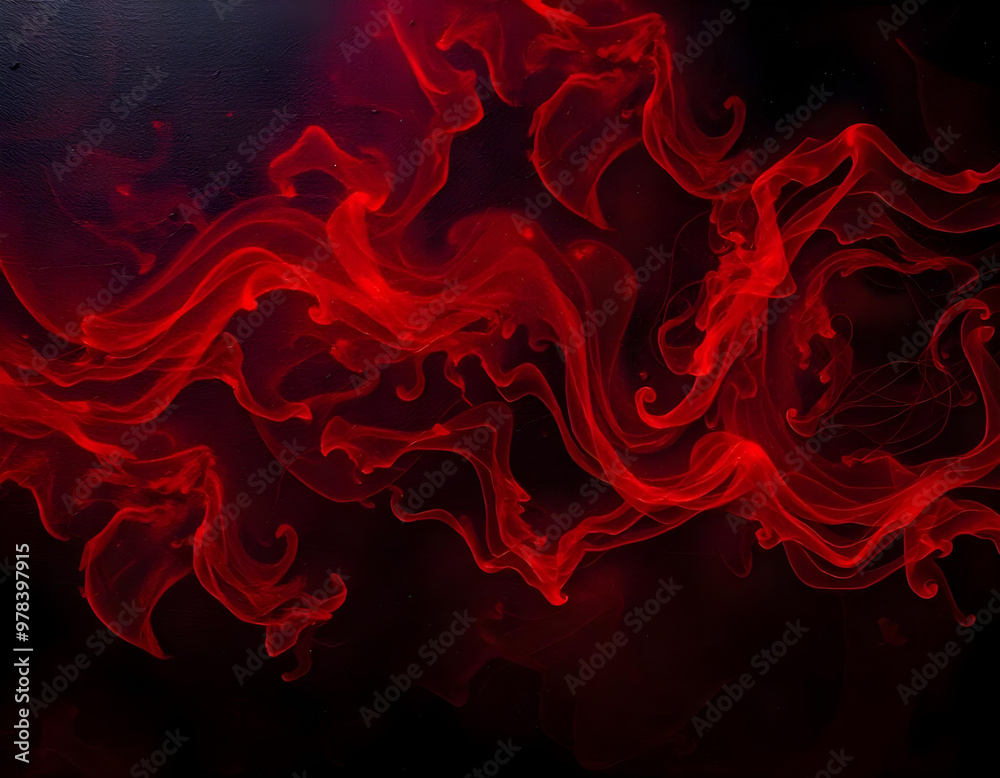 Obraz premium Red Black Marble Oil Ink Liquid Swirl Texture Pattern Background. Generative AI