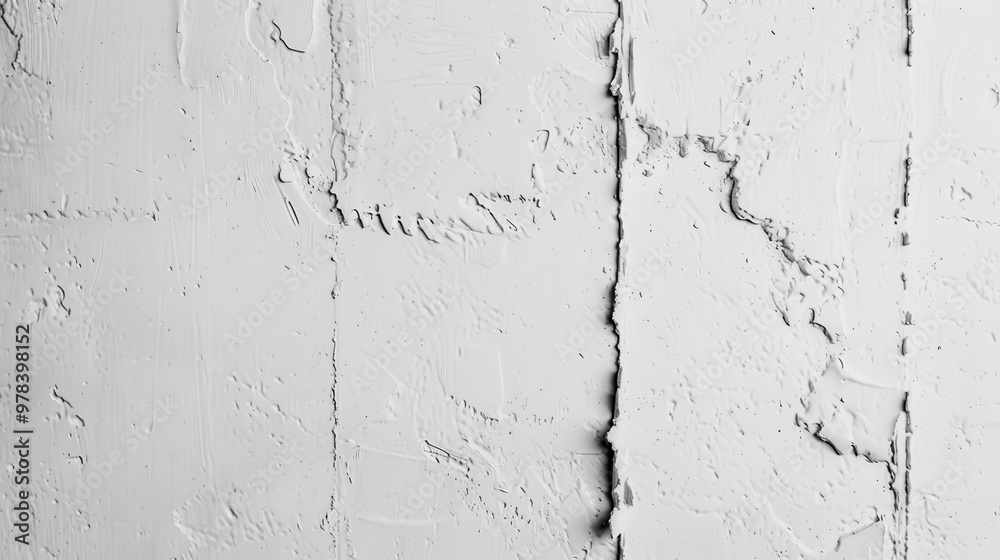 Obraz premium Monochrome Grunge Wall Texture, a stark black and white backdrop featuring a vintage white wall texture on a dark surface, enhancing the aesthetic with a gritty, aged concrete feel.
