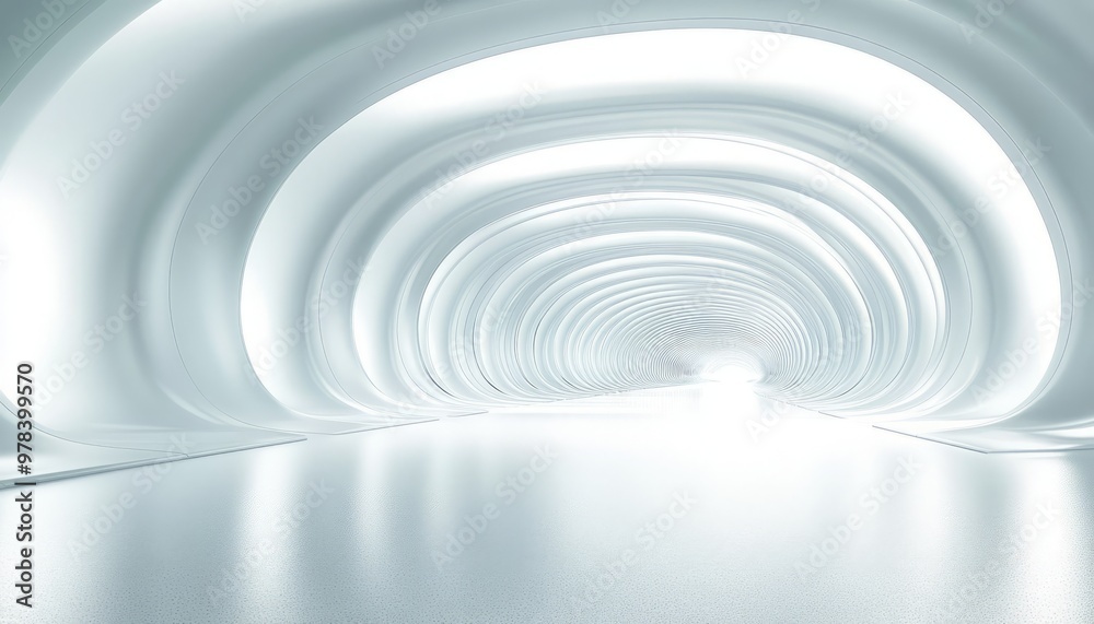 A White Circular Tunnel Leading Towards a Bright Light A White Circular Tunnel Leading Towards a Bright Light