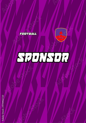 Fabric textile design in Blue gradient geometry shape pattern for soccer jersey, football kit or sports uniform. T-shirt mockup template. Abstract background.