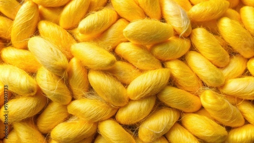 Yellow cocoon pattern, a raw material for silk weaving , silk, weaving, raw material, texture, background, yellow, cocoon photo