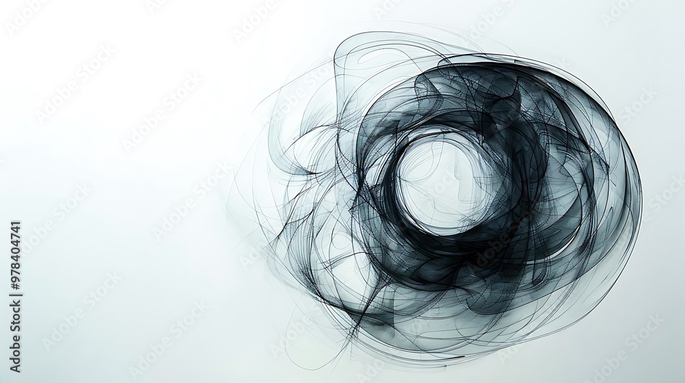 Abstract swirling lines creating a circular shape on a light background. Abstract swirling lines creating a circular shape on a light background.