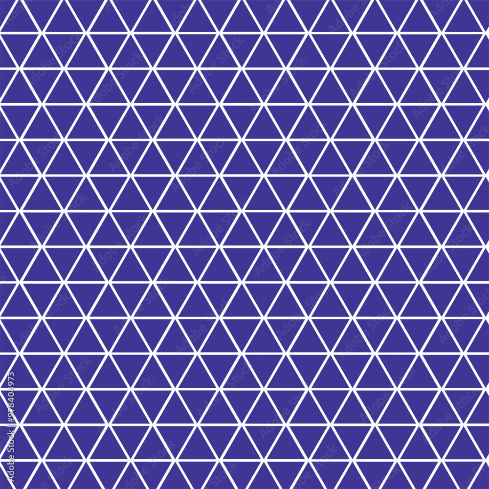 Blue triangles on a white background. Seamless surface pattern, background, and wallpaper design Blue triangles on a white background. Seamless surface pattern, background, and wallpaper design