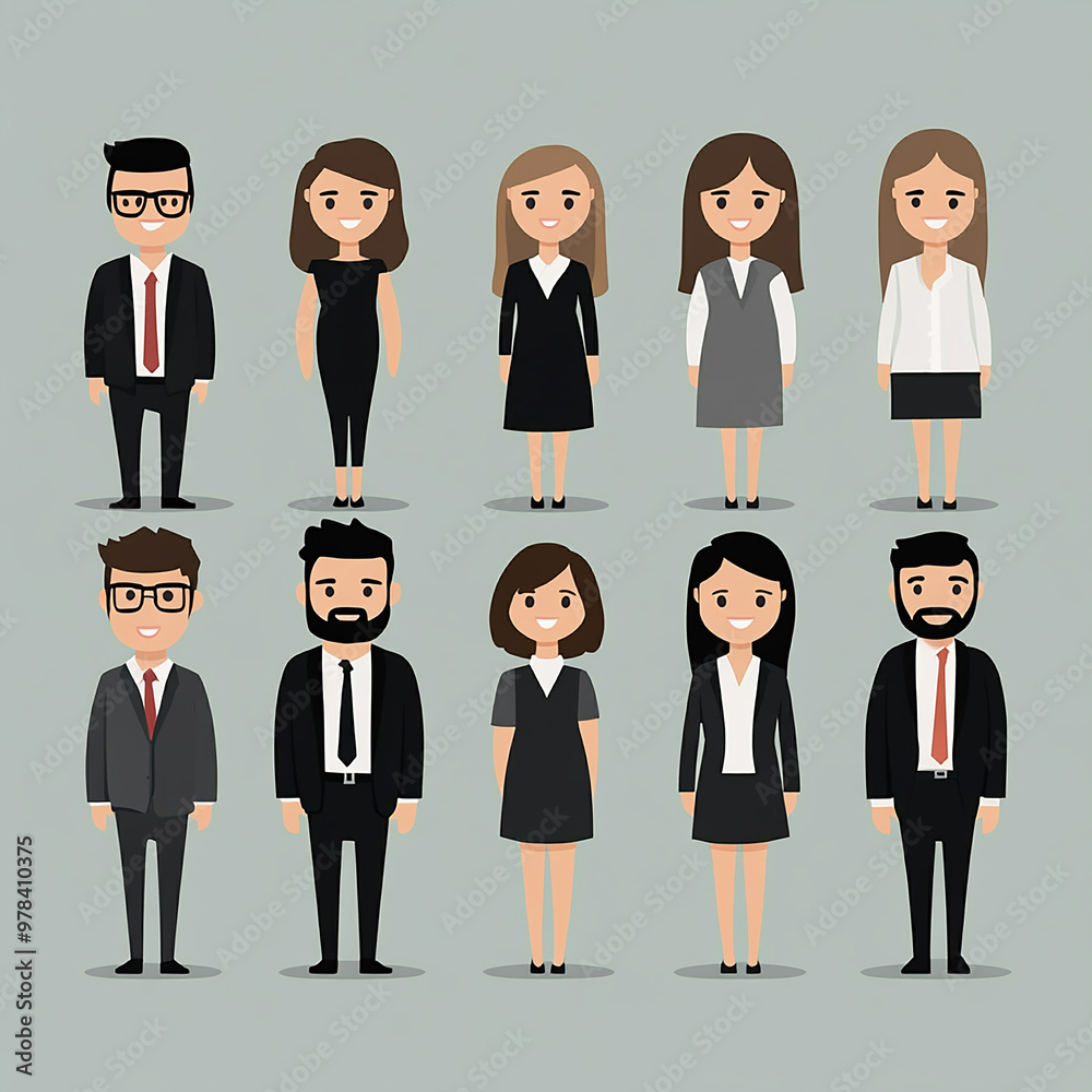 set of business people set of business people