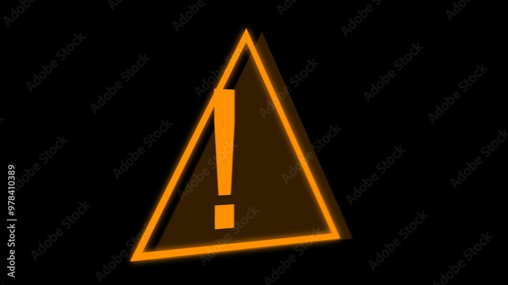 HUD Warning Element animation featuring a rotating triangle and exclamation mark HUD Warning Element animation featuring a rotating triangle and exclamation mark