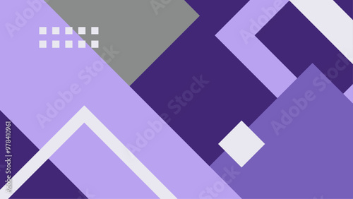 Abstract geometric background with purple and gray shapes creating a modern design aesthetic. This abstract geometric background features purple and gray shapes arranged in a modern composition