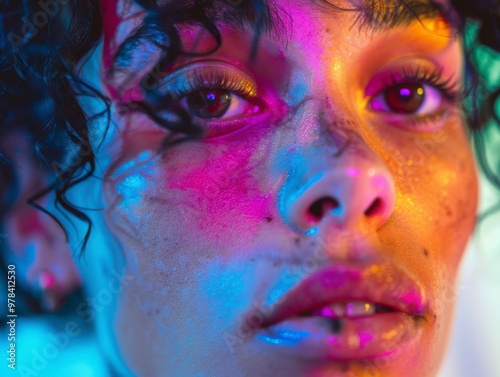 Celebrating Diversity and Authenticity: Close-Up Portraits of Non-Binary photo