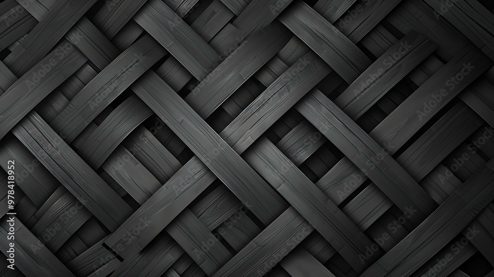 A black and white photo of a woven wood pattern. A black and white photo of a woven wood pattern.