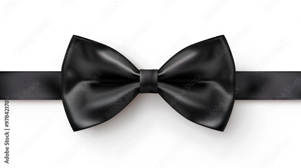 Elegant Black Bow Tie with Satin Ribbon Elegant Black Bow Tie with Satin Ribbon