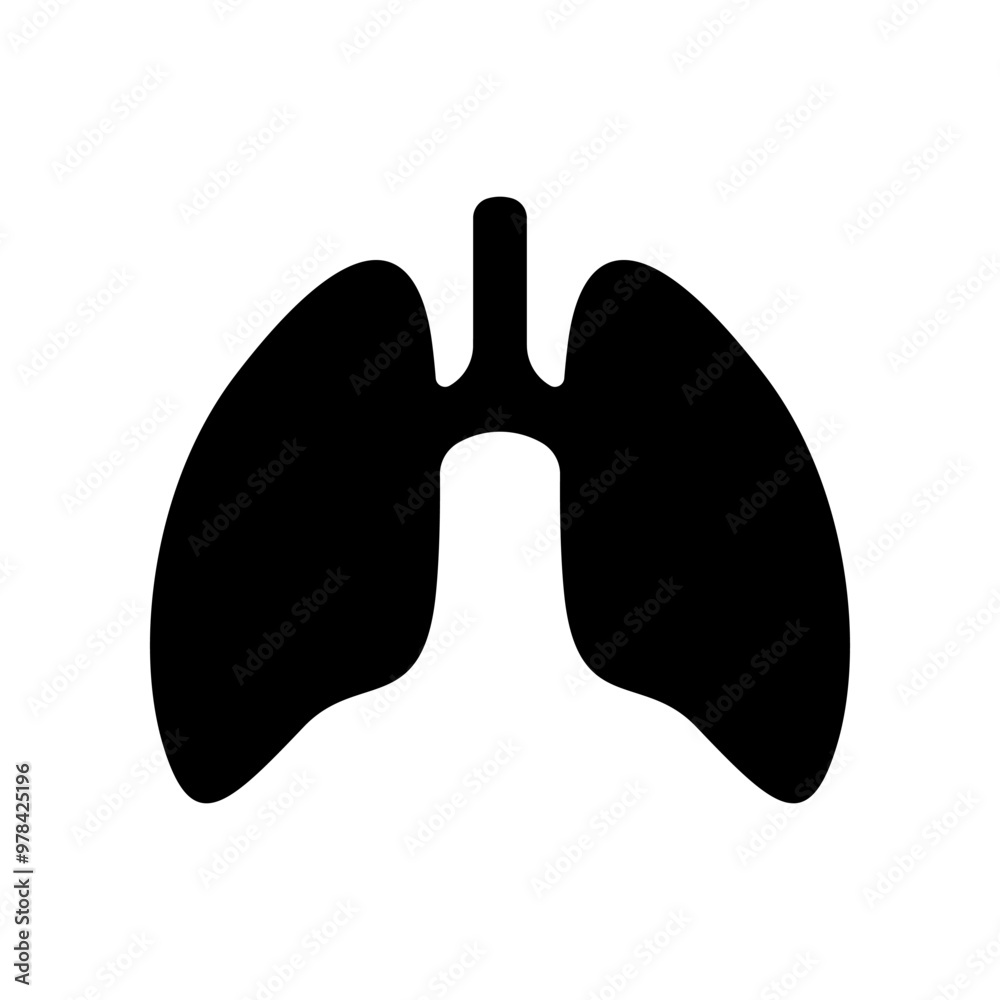 Lungs icon isolated on white background. Lungs icon isolated on white background.