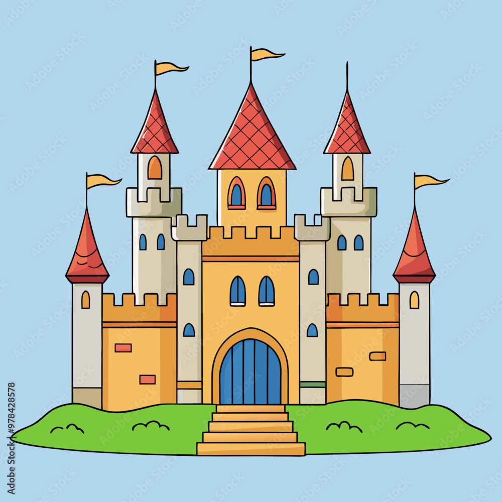 vector illustration of medieval castle vector illustration of medieval castle