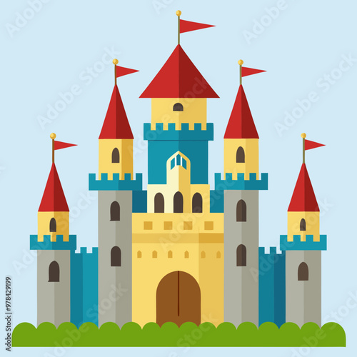 vector illustration of medieval castle