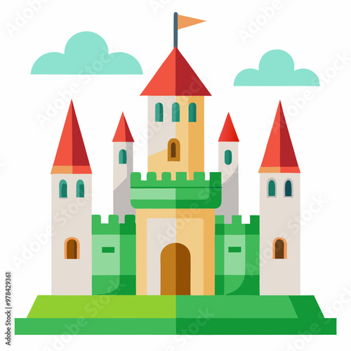 vector illustration of medieval castle