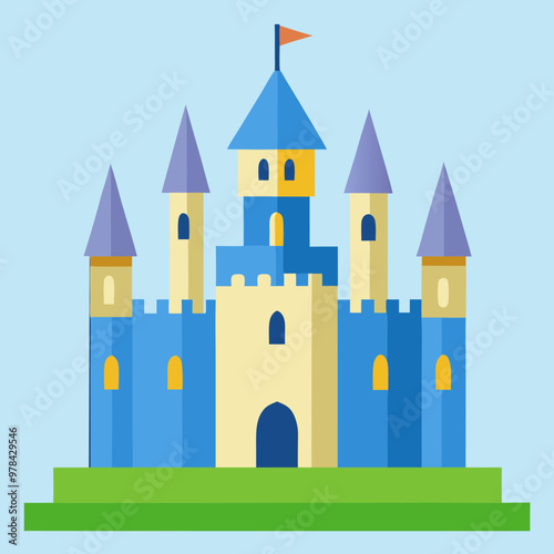 vector illustration of medieval castle