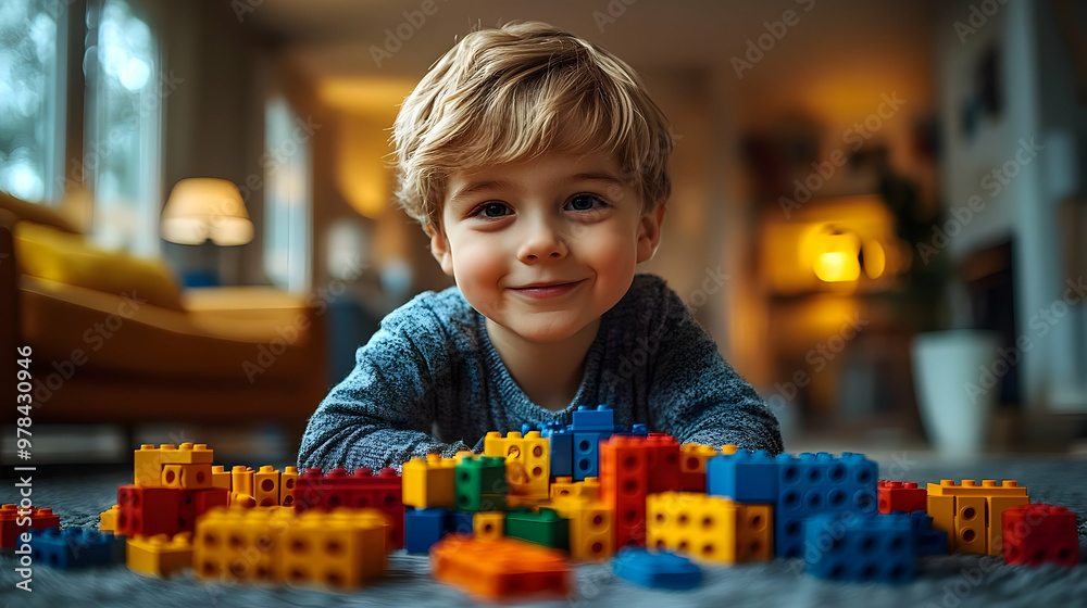 Building with Colorful Blocks - A Child's Imagination Runs Wild Building with Colorful Blocks - A Child's Imagination Runs Wild