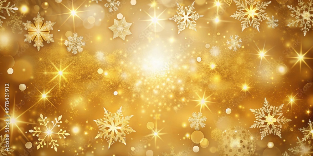 Golden Christmas background with snowflakes, stars, and bokeh , Christmas, golden, background, snowflakes, stars, bokeh, holiday Golden Christmas background with snowflakes, stars, and bokeh , Christmas, golden, background, snowflakes, stars, bokeh, holiday