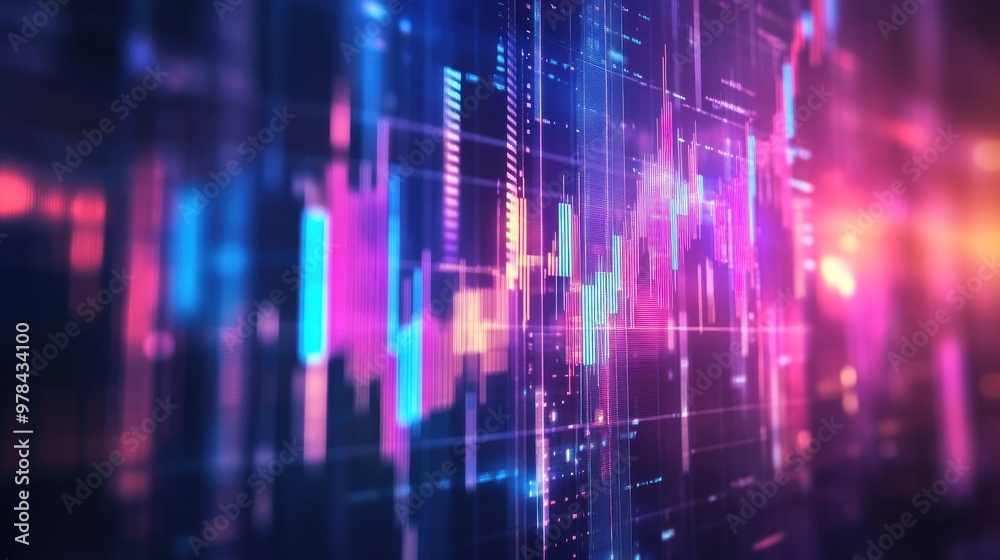 Abstract Digital Data Visualization with Neon Colors Abstract Digital Data Visualization with Neon Colors