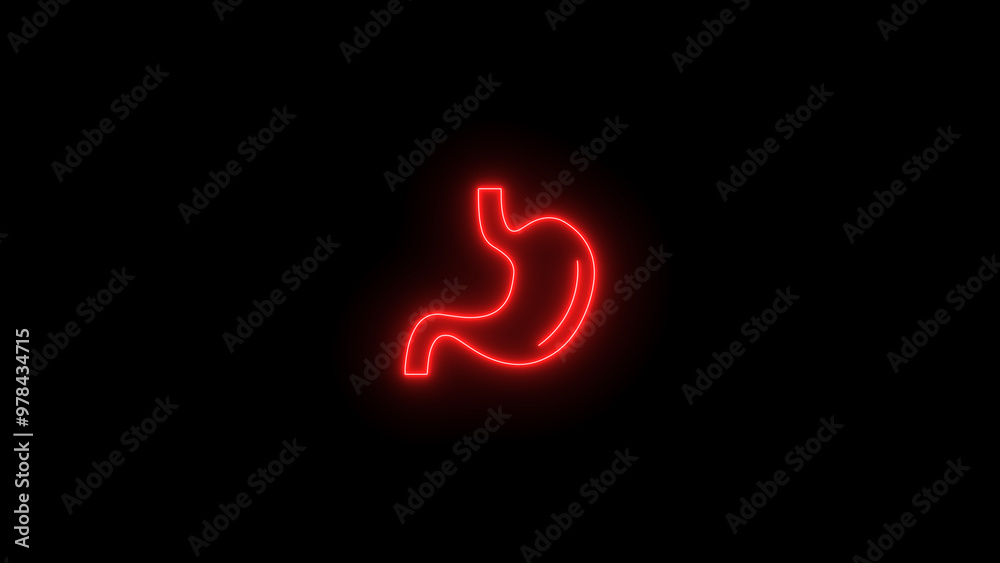 Neon, glowing Stomach Ache Pain, Human Anatomy, and Health Care Symbols - Abstract Design of Internal Organ, Constipation, Gas, Acid, Bowel Issues, and Medical Concepts Isolat Neon, glowing Stomach Ache Pain, Human Anatomy, and Health Care Symbols - Abstract Design of Internal Organ, Constipation, Gas, Acid, Bowel Issues, and Medical Concepts Isolat
