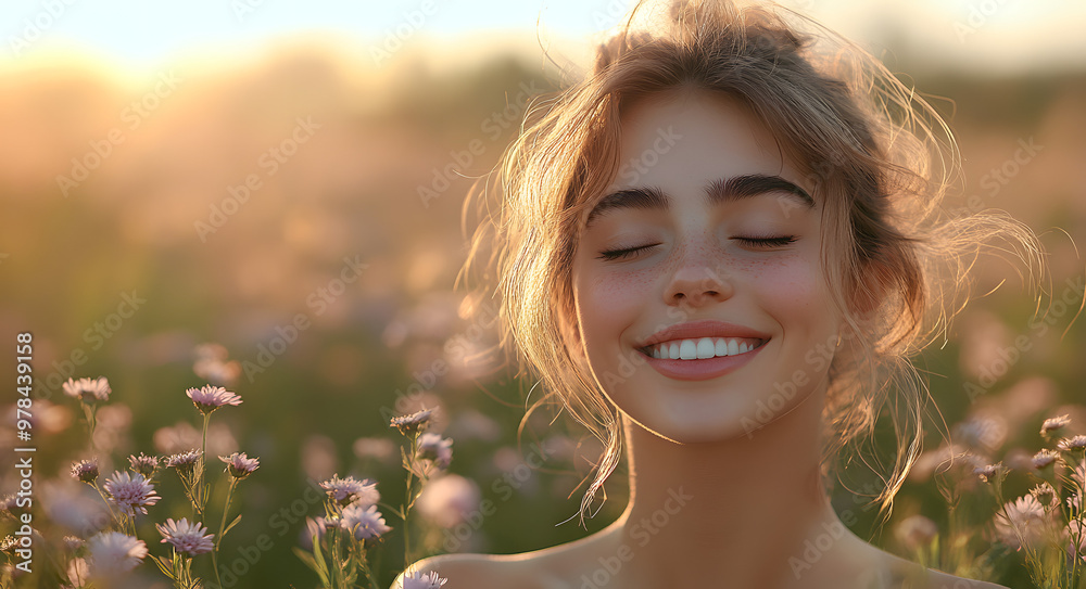 “Happy Young Woman Smiling and Looking Up in a Green Meadow”
“Happy Young Woman Smiling and Looking Up in a Green Meadow”