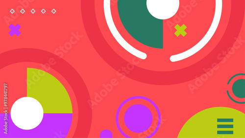 Colorful abstract geometric background with vibrant shapes and dynamic patterns. A vivid abstract background featuring geometric shapes in bold colors. This dynamic design is perfect for projects