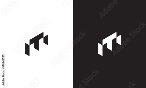 MT logo, monogram unique logo, black and white logo, premium elegant logo, letter MT Vector