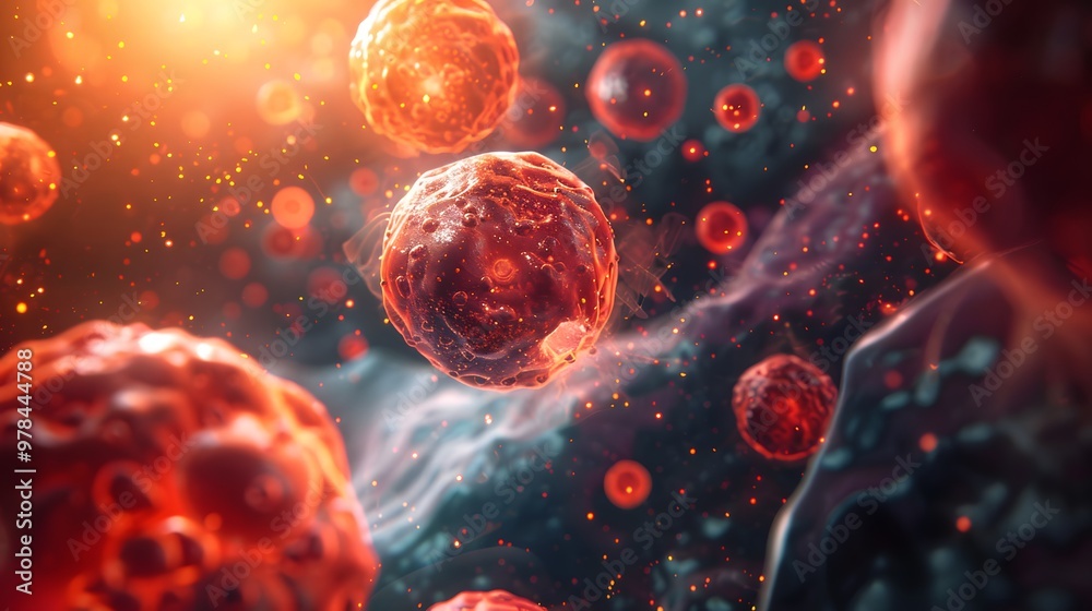 Genetic Disease in Cells - Scientific 3D Microscopic View Genetic Disease in Cells - Scientific 3D Microscopic View
