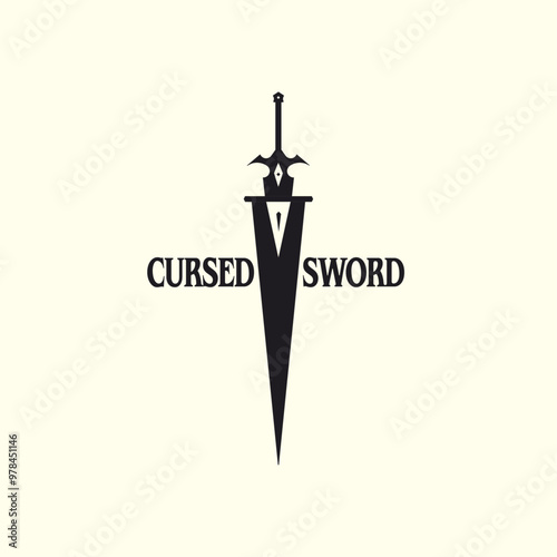 minimalist cursed sword logo