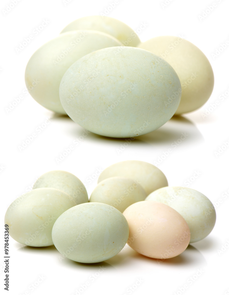 Duck eggs on white background Duck eggs on white background