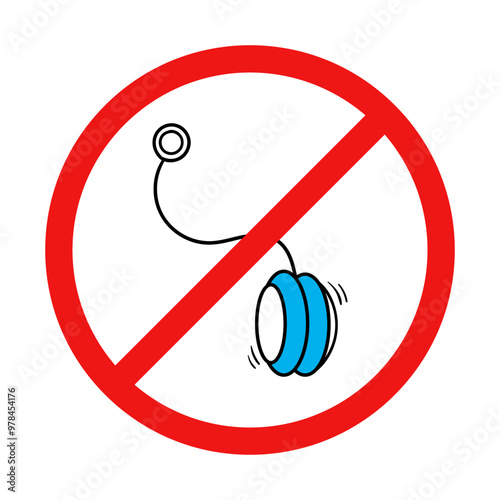 No Yoyo Sign on White Background