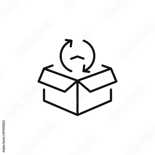 Recyclable packaging icon. Simple recyclable packaging icon for social media, app, and web design. Vector illustration