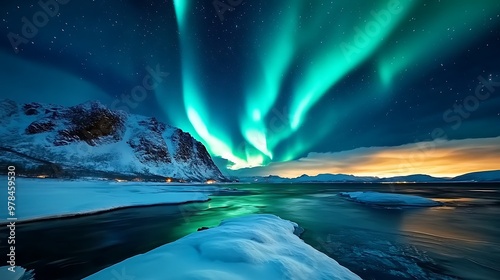 Wallpaper Mural Captivating Northern Lights Illuminating Snowy Landscape at Night  Torontodigital.ca