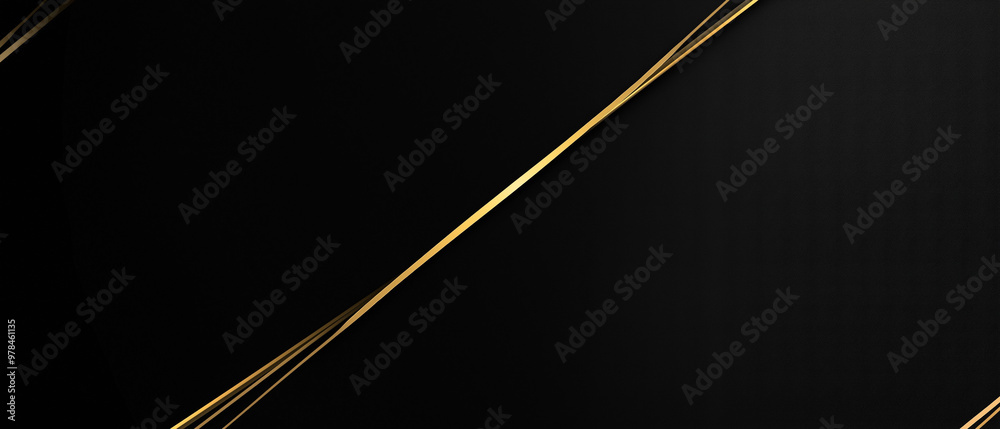 Abstract black background with gold stripes, modern texture, canvas. AI generation. Abstract black background with gold stripes, modern texture, canvas. AI generation.