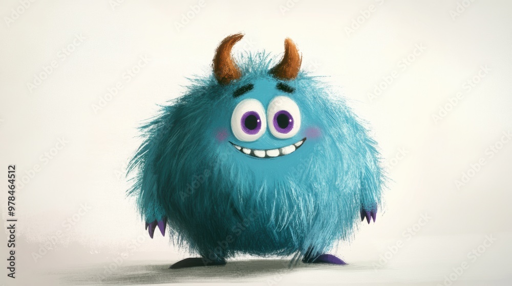 Cute Blue Monster. Cute Blue Monster.