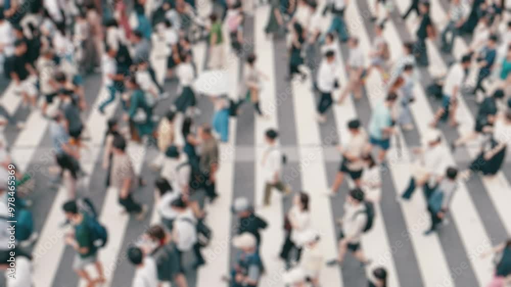 人々が歩いて移動する交差点 スローモーション ぼかし 人々が歩いて移動する交差点 スローモーション ぼかし